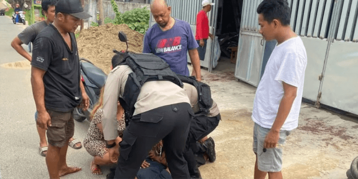 Polresta Samarinda menangkap ayah dan anak tirinya usai melakukan penikaman.